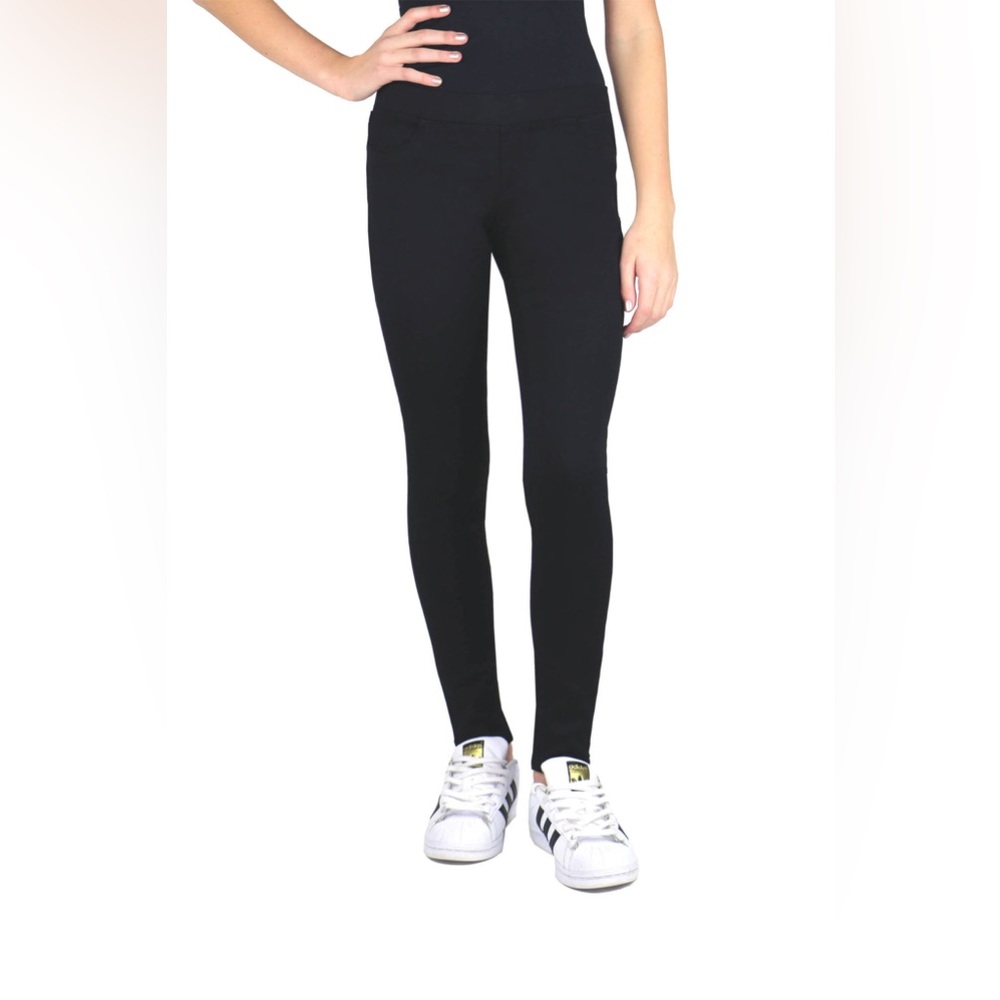 NWT TRACTR‎ Girls' Verna Slim Mid-Rise Black Pull-On Skinny Jeggings Size 12